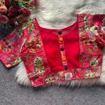 Premium Malai Silk Designer Blouse – Multi Coding Work | Front Open | Fancy Back