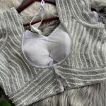 Luxury Silk Pearl Handwork Blouse – Designer Front & Back Embroidery