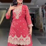 Noor Crunchy Silk Embroidered Sharara Set with Dupatta (NF)