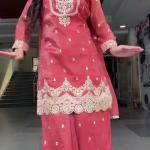 Noor Crunchy Silk Embroidered Sharara Set with Dupatta (NF)