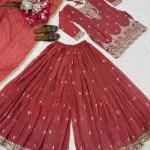 Noor Crunchy Silk Embroidered Sharara Set with Dupatta (NF)