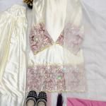 Aarzoo Crepe Silk Moti Work Kurti with Farshi Salwar & Organza Dupatta (MF)