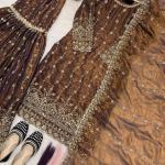 Zehra Fandy Crush Silk Embroidered Sharara Set with Dupatta (MF-506)