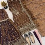 Zehra Fandy Crush Silk Embroidered Sharara Set with Dupatta (MF-506)