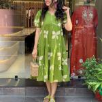 Elegant Cotton Festive Middy Suit – Flared Designer Kurti Set