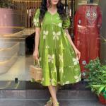 Elegant Cotton Festive Middy Suit – Flared Designer Kurti Set