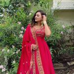 Meher Crepe Silk Embroidered Anarkali Suit Set with Dupatta (NF)