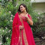 Meher Crepe Silk Embroidered Anarkali Suit Set with Dupatta (NF)