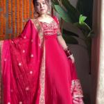 Meher Crepe Silk Embroidered Anarkali Suit Set with Dupatta (NF)