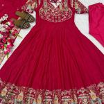 Meher Crepe Silk Embroidered Anarkali Suit Set with Dupatta (NF)