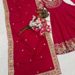 Meher Crepe Silk Embroidered Anarkali Suit Set with Dupatta (NF)