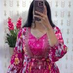 Prisha Chinon Embroidered Crop Top Lehenga Set with Shrug