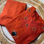 Aarav Dhabu Cotton Embroidered Co-Ord Set with Mirror Work(rc)