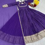 Prisha Jacquard Weaving Designer Gown with Dupatta