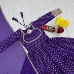 Prisha Jacquard Weaving Designer Gown with Dupatta