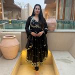 Designer Vichitra Silk Anarkali Suit Set with Dupatta (ND)