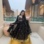 Designer Vichitra Silk Anarkali Suit Set with Dupatta (ND)