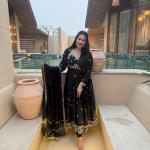 Designer Vichitra Silk Anarkali Suit Set with Dupatta (ND)