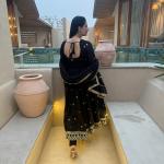 Designer Vichitra Silk Anarkali Suit Set with Dupatta (ND)