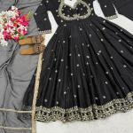 Designer Vichitra Silk Anarkali Suit Set with Dupatta (ND)