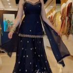 Frendy Silk Embroidered Sharara Set with Dupatta (MC)