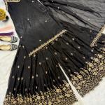 Frendy Silk Embroidered Sharara Set with Dupatta (MC)