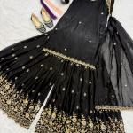 Frendy Silk Embroidered Sharara Set with Dupatta (MC)
