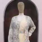 Crepe Silk Ready-to-Wear Saree with Embroidered Jacket & Belt (BB)