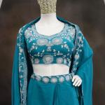 Crepe Silk Indo-Western Dhoti Set with Embroidered Shrug (BB)