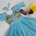 Prisha Mal Cotton Hand Mirror Work Embroidered Gown