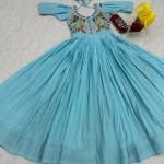 Prisha Mal Cotton Hand Mirror Work Embroidered Gown