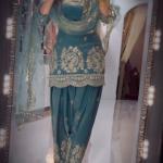 Zarmina Fandy Crush Silk Embroidered Kurti with Farshi Salwar & Dupatta (MF)