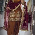 Zarmina Fandy Crush Silk Embroidered Kurti with Farshi Salwar & Dupatta (MF)