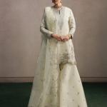 Inaya Crepe Silk Multi-Needle Embroidered Sharara Set with Organza Dupatta (MF)