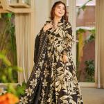 Saanvi Maslin Cotton Digital Print Anarkali Suit Set with Chiffon Dupatta (MF)