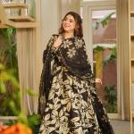 Saanvi Maslin Cotton Digital Print Anarkali Suit Set with Chiffon Dupatta (MF)