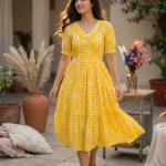 Muslin Silk Gingham Print Designer Kurti (KA)