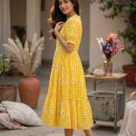 Muslin Silk Gingham Print Designer Kurti (KA)