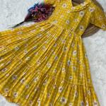 Muslin Silk Gingham Print Designer Kurti (KA)