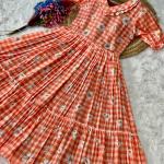 Muslin Silk Gingham Print Designer Kurti (KA)
