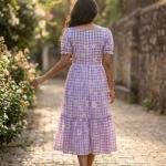 Muslin Silk Gingham Print Designer Kurti (KA)