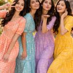 Muslin Silk Gingham Print Designer Kurti (KA)