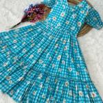 Muslin Silk Gingham Print Designer Kurti (KA)