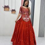 Prisha Vichitra Silk Embroidered Wedding Lehenga Choli Set with Dupatta