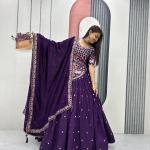 Prisha Vichitra Silk Embroidered Wedding Lehenga Choli Set with Dupatta
