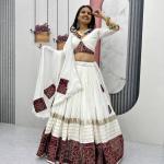Tapi Pure Cotton Navratri Special Mirror Work Lehenga Choli Set