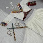 Tapi Pure Cotton Navratri Special Mirror Work Lehenga Choli Set