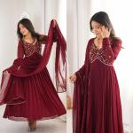 Faux Georgette Anarkali Gown Set (MF)