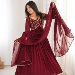 Faux Georgette Anarkali Gown Set (MF)