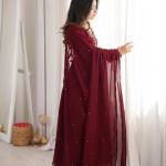 Faux Georgette Anarkali Gown Set (MF)